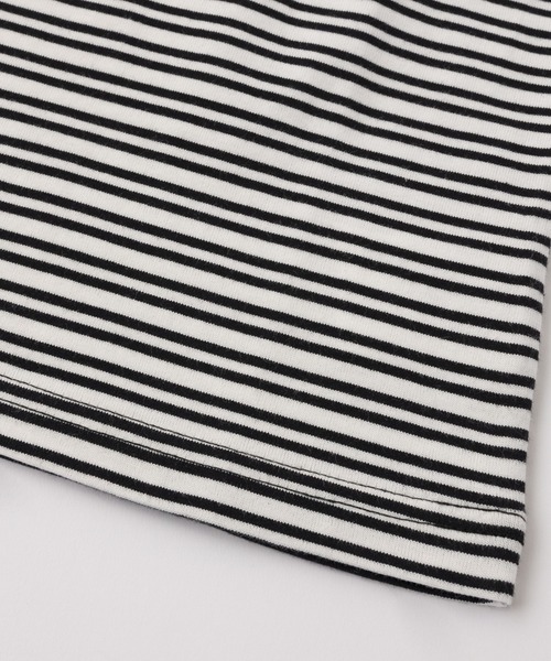 X-girl(エックスガール)の「STRIPED RAGLAN BABY TEE(Tシャツ/カットソー・レディース・ホワイト/ブラウン/ピンク・S/M)」の8枚目の写真