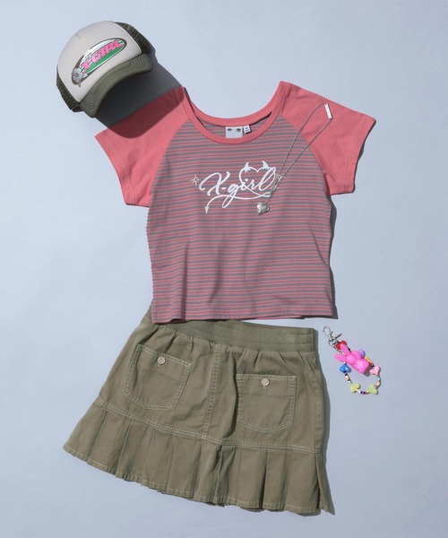 完売確実 X-girl STRIPED WIDE TEE ショート丈×ゆったり着用 X-girl ワンピース STRIPED SLEEVE BIG TEE DRESS : ZOZOTOWN