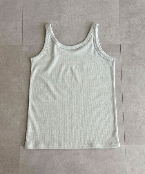 fredy emue（フレディエミュ）の「ラメリブタンクトップ（タンクトップ・レディース・ブラック/オフホワイト/ライトグレー/ミント・38）」の7枚目の写真