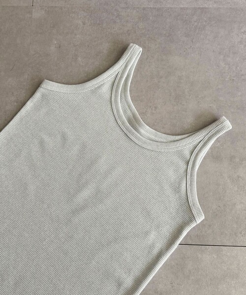 fredy emue（フレディエミュ）の「ラメリブタンクトップ（タンクトップ・レディース・ブラック/オフホワイト/ライトグレー/ミント・38）」の8枚目の写真