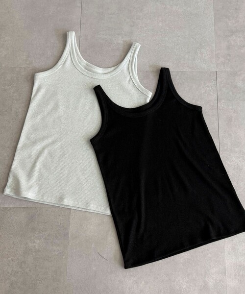 fredy emue（フレディエミュ）の「ラメリブタンクトップ（タンクトップ・レディース・ブラック/オフホワイト/ライトグレー/ミント・38）」の16枚目の写真