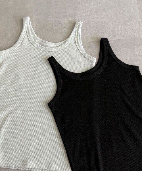 fredy emue（フレディエミュ）の「ラメリブタンクトップ（タンクトップ・レディース・ブラック/オフホワイト/ライトグレー/ミント・38）」の17枚目の写真