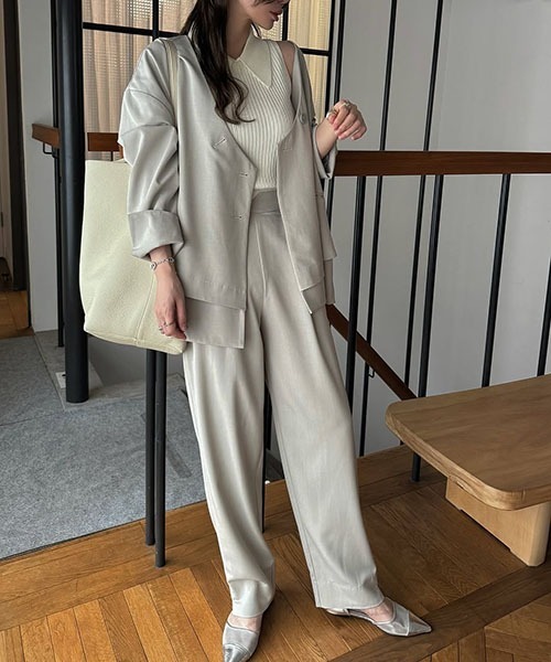 セール】double hem flutter no collar JK（ノーカラー