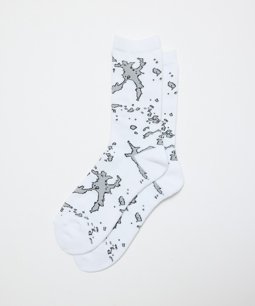 BAL(バル)の「JACQUARD SOCKS(ソックス/靴下・メンズ・ホワイト/チャコール・FREE)」の1枚目の写真