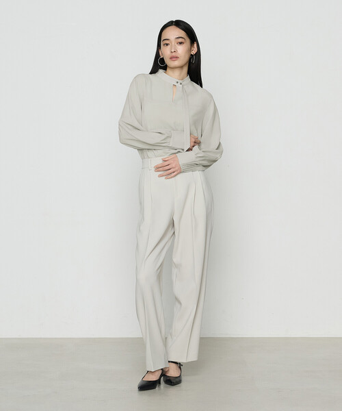 COMME CA（コムサ）の「フィネスボイル 長袖ブラウス（シャツ/ブラウス・レディース・ダークネイビー/グリーン系その他・11号/9号）」の3枚目の写真