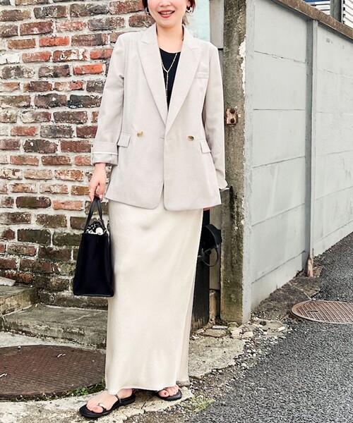 NOLLEY’S Sophi（ノーリーズソフィ）の「《セットアップ対応》ウォッシャブルライトドライシャンブレージャケット（テーラードジャケット・レディース・ライトグレー/サックスブルー/ネイビー・34/36/38）」の5枚目の写真