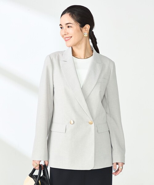 NOLLEY’S Sophi（ノーリーズソフィ）の「《セットアップ対応》ウォッシャブルライトドライシャンブレージャケット（テーラードジャケット・レディース・ライトグレー/サックスブルー/ネイビー・34/36/38）」の6枚目の写真