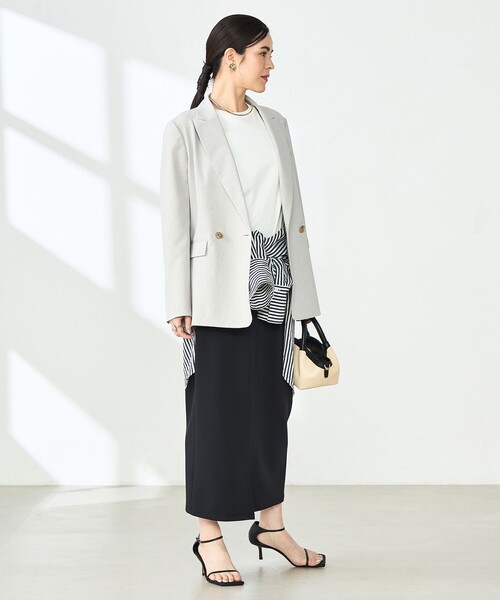 NOLLEY’S Sophi（ノーリーズソフィ）の「《セットアップ対応》ウォッシャブルライトドライシャンブレージャケット（テーラードジャケット・レディース・ライトグレー/サックスブルー/ネイビー・34/36/38）」の9枚目の写真