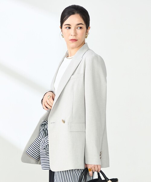 NOLLEY’S Sophi（ノーリーズソフィ）の「《セットアップ対応》ウォッシャブルライトドライシャンブレージャケット（テーラードジャケット・レディース・ライトグレー/サックスブルー/ネイビー・34/36/38）」の10枚目の写真