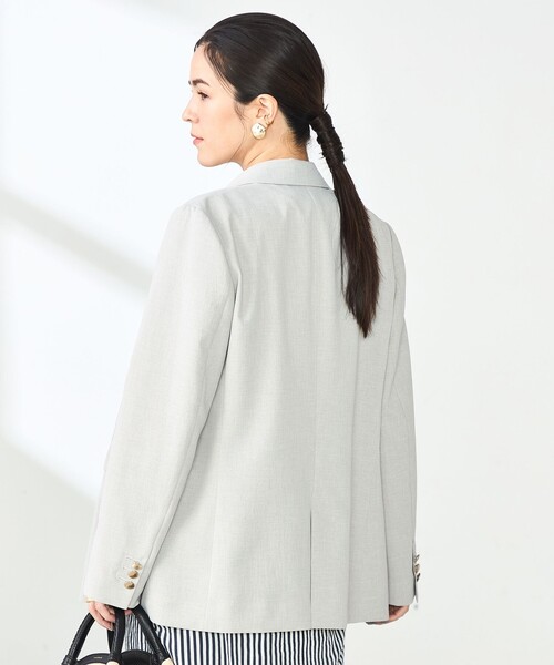 NOLLEY’S Sophi（ノーリーズソフィ）の「《セットアップ対応》ウォッシャブルライトドライシャンブレージャケット（テーラードジャケット・レディース・ライトグレー/サックスブルー/ネイビー・34/36/38）」の11枚目の写真