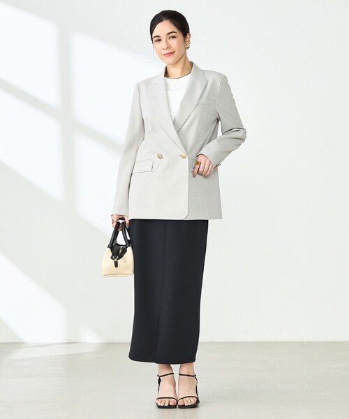 NOLLEY’S Sophi（ノーリーズソフィ）の「《セットアップ対応》ウォッシャブルライトドライシャンブレージャケット（テーラードジャケット・レディース・ライトグレー/サックスブルー/ネイビー・34/36/38）」の14枚目の写真