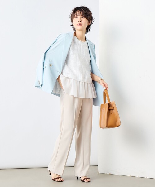 NOLLEY’S Sophi（ノーリーズソフィ）の「《セットアップ対応》ウォッシャブルライトドライシャンブレージャケット（テーラードジャケット・レディース・ライトグレー/サックスブルー/ネイビー・34/36/38）」の21枚目の写真