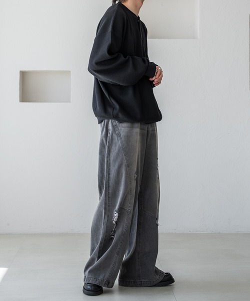 epnok（エプノック）の「ワッフルヘンリーネックTee（Tシャツ/カットソー・メンズ・グレー/ブラック・SMALL/MEDIUM/LARGE）」の3枚目の写真