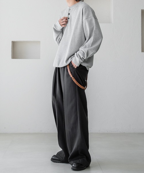 epnok（エプノック）の「ワッフルヘンリーネックTee（Tシャツ/カットソー・メンズ・グレー/ブラック・SMALL/MEDIUM/LARGE）」の10枚目の写真