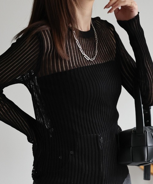 CREARE -LINO-（クレアーレリノ）の「<レディース商品>リブシアーストライププルオーバー（Tシャツ/カットソー・レディース・オレンジ/ホワイト/ブラック/グレー/ピンク・FREE）」の17枚目の写真