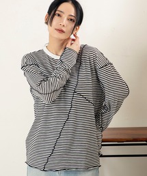 メロー配色がアクセント! シアー感×ボーダーで抜け感のある大人のこなれトップス