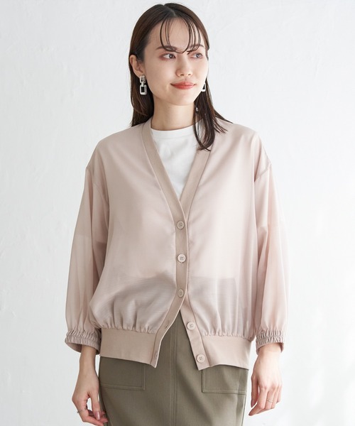 ikka（イッカ）の「【雑誌InRed6月号掲載】シアーカーデブルゾン（ブルゾン・レディース・ダークベージュ/チャコールグレー・M/L/S）」の16枚目の写真