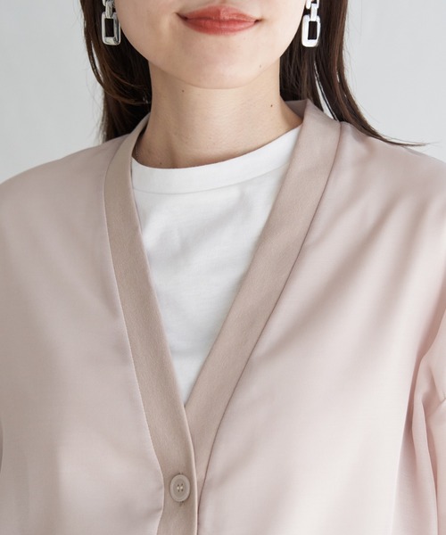 ikka（イッカ）の「【雑誌InRed6月号掲載】シアーカーデブルゾン（ブルゾン・レディース・ダークベージュ/チャコールグレー・M/L/S）」の22枚目の写真