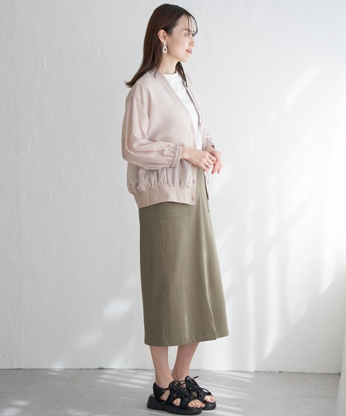 ikka（イッカ）の「【雑誌InRed6月号掲載】シアーカーデブルゾン（ブルゾン・レディース・ダークベージュ/チャコールグレー・M/L/S）」の14枚目の写真