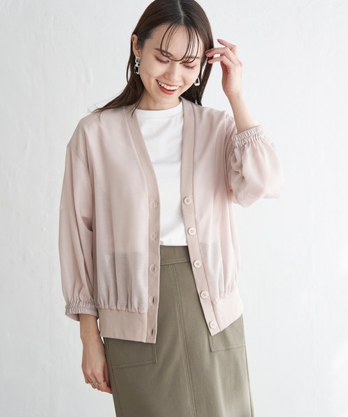 ikka（イッカ）の「【雑誌InRed6月号掲載】シアーカーデブルゾン（ブルゾン・レディース・ダークベージュ/チャコールグレー・M/L/S）」の15枚目の写真