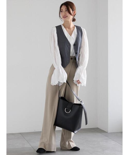 Te chichi(テチチ)の「【宮本茉由着用】ストライプショートベスト《2025spring catalog item》(シャツ/ブラウス・レディース・ネイビー/グレー・F)」の5枚目の写真