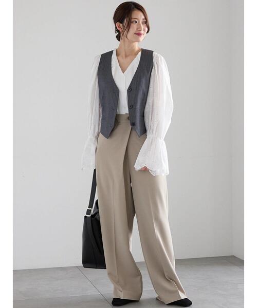 Te chichi(テチチ)の「【宮本茉由着用】ストライプショートベスト《2025spring catalog item》(シャツ/ブラウス・レディース・ネイビー/グレー・F)」の6枚目の写真