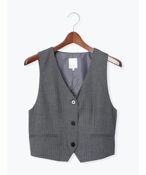 Te chichi(テチチ)の「【宮本茉由着用】ストライプショートベスト《2025spring catalog item》(シャツ/ブラウス・レディース・ネイビー/グレー・F)」の13枚目の写真