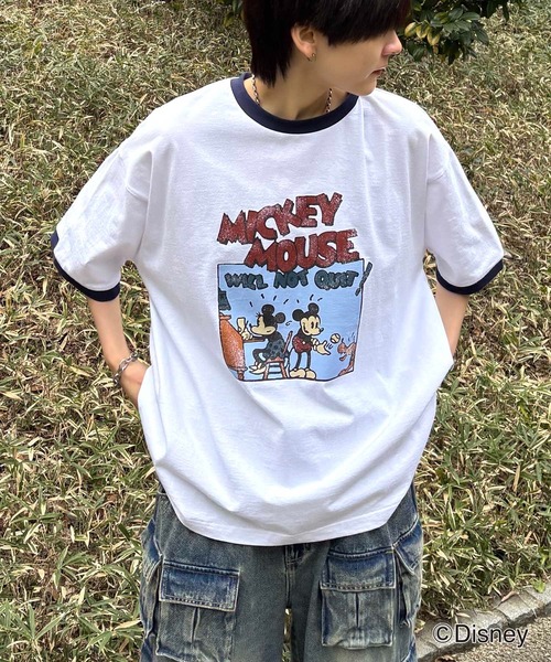 セール】25SS Disney ヴィンテージライクプリント ミッキー / ドナルド