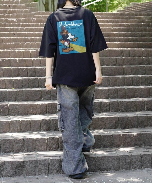 【Disney】ミッキー・ドナルド・グーフィー　バックプリントTシャツ〈古着〉 DISNEY ミッキー ドナルド グーフィー Tシャツ XL