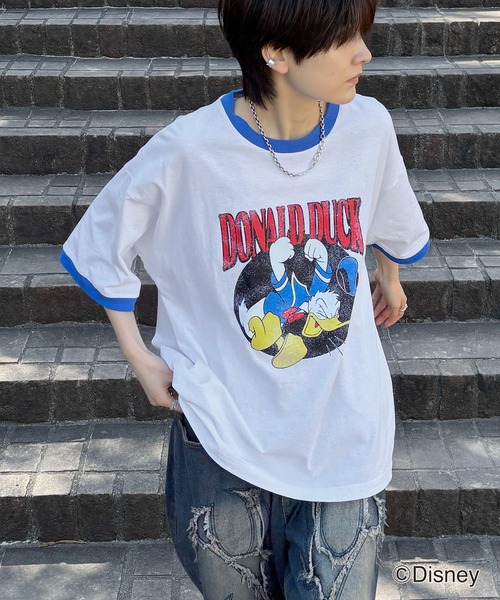 セール】25SS Disney ヴィンテージライクプリント ミッキー