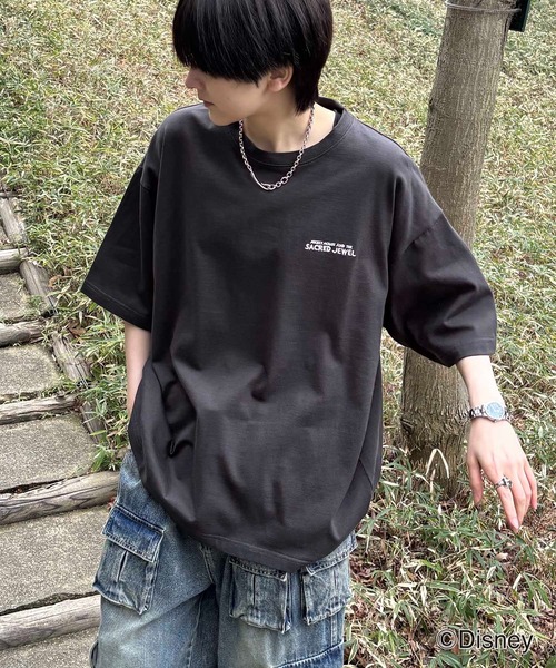 Disney(ディズニー)の「Disney ヴィンテージライクプリント ミッキー / ドナルド / グーフィー リンガー半袖Tシャツ メンズ レディース(Tシャツ/カットソー・メンズ・ブラック系その他2/ブラウン系その他/グリーン/ホワイト系その他4/ホワイト系その他3/ホワイト系その他2/パープル系その他3/ブルー系その他4/ホワイト/チャコールグレー/ネイビー系2/アイボリー系/グレー系/ブラック系その他4/ブラック系その他3・L/M)」の20枚目の写真