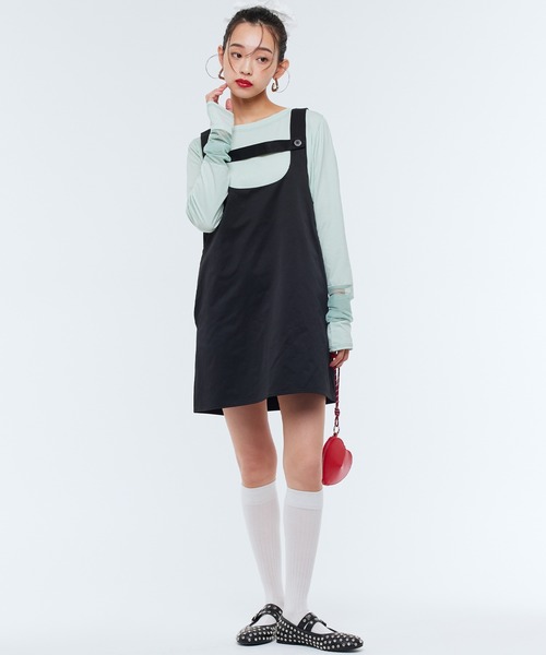 tシャツ 「Narcissus」チュールブロッキングTシャツ レディース フリルチュールドッキングTシャツ フロント3段チュール 綿