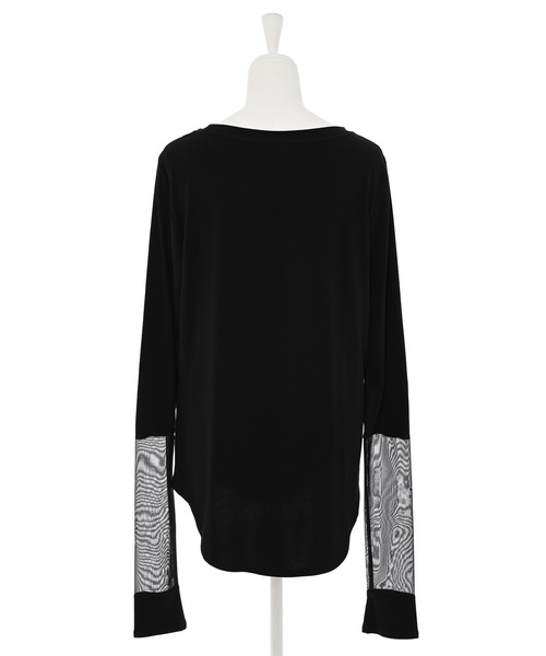 Narcissus(ナルシス)の「チュールブロッキングロングTシャツ(Tシャツ/カットソー・レディース・ミント/ホワイト/ブラック・FREE)」の15枚目の写真
