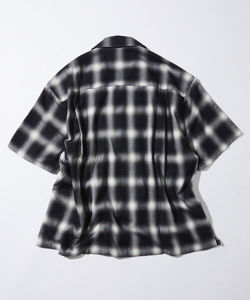 MLB（メジャーリーグベースボール）の「FREAK’S STORE/フリークスストア MLB ショートスリーブ チェックシャツ（シャツ/ブラウス・メンズ・ブラウン/ブラック/グレー・LARGE/MEDIUM）」の8枚目の写真