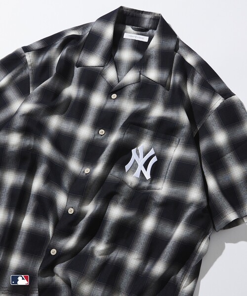 MLB（メジャーリーグベースボール）の「FREAK’S STORE/フリークスストア MLB ショートスリーブ チェックシャツ（シャツ/ブラウス・メンズ・ブラウン/ブラック/グレー・LARGE/MEDIUM）」の9枚目の写真