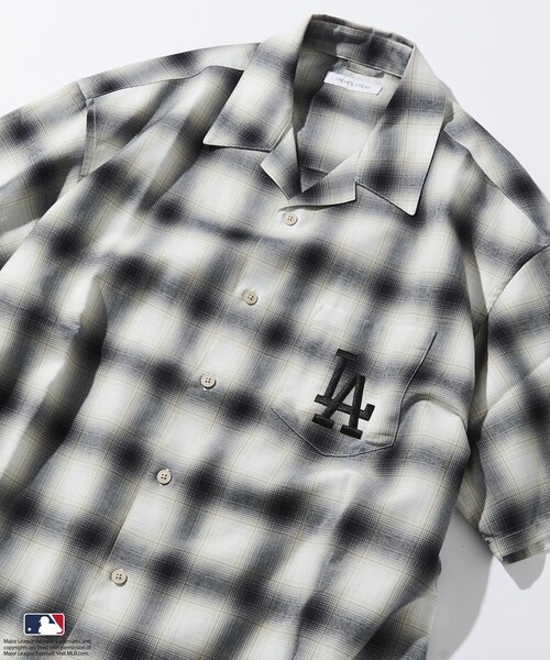 MLB（メジャーリーグベースボール）の「FREAK’S STORE/フリークスストア MLB ショートスリーブ チェックシャツ（シャツ/ブラウス・メンズ・ブラウン/ブラック/グレー・LARGE/MEDIUM）」の14枚目の写真