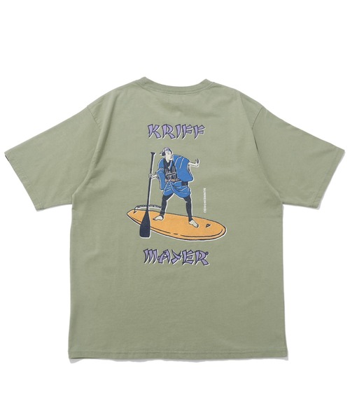 KRIFF MAYER(クリフメイヤー)の「【綿100%】浮世絵MIXプリントT(サップ)(Tシャツ/カットソー・メンズ・マスタード/セージグリーン/オフホワイト/グレー/ブラック/パープル・MEDIUM/LARGE/X-LARGE)」の4枚目の写真