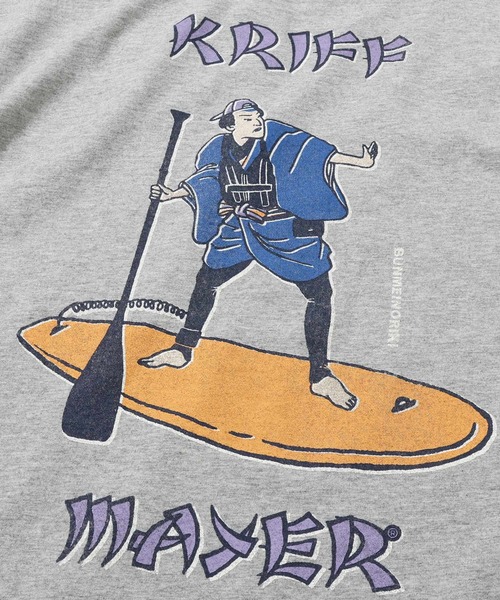 KRIFF MAYER(クリフメイヤー)の「【綿100%】浮世絵MIXプリントT(サップ)(Tシャツ/カットソー・メンズ・マスタード/セージグリーン/オフホワイト/グレー/ブラック/パープル・MEDIUM/LARGE/X-LARGE)」の10枚目の写真