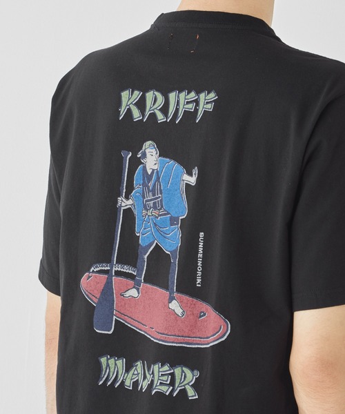 KRIFF MAYER(クリフメイヤー)の「【綿100%】浮世絵MIXプリントT(サップ)(Tシャツ/カットソー・メンズ・マスタード/セージグリーン/オフホワイト/グレー/ブラック/パープル・MEDIUM/LARGE/X-LARGE)」の22枚目の写真
