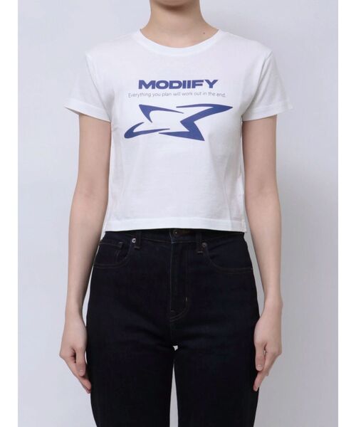 MURUA（ムルーア）の「シャープモチーフクロップドTシャツ（Tシャツ/カットソー・レディース・ホワイト/イエロー/ネイビー/ブラック/ブルー・FREE）」の20枚目の写真