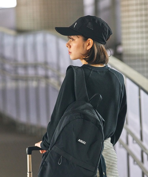 AIGLE（エーグル）の「UVカット ワンポイントリフレクトロゴ メッシュキャップ（キャップ・メンズ・オフホワイト/ブラック・FREE）」の9枚目の写真
