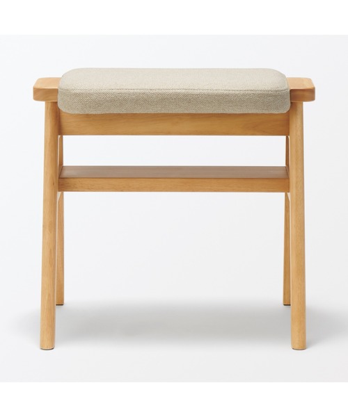 無印用品 木製スタッキングスツール　ベージュ 再生ポリエステル混 木製スタッキングスツール ベージュ 幅49