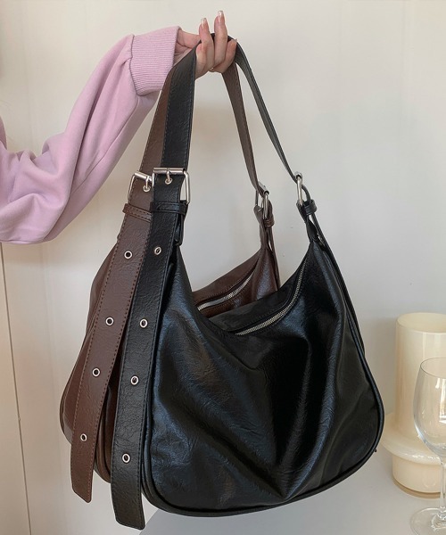 Miniministore（ミニミニストア）の「ショルダーバッグ 斜めがけ 大容量バッグ（ショルダーバッグ・レディース・ブラウン/ブラック・FREE）」の14枚目の写真