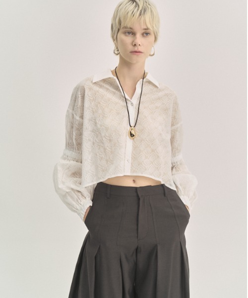 Muel Chic(ミュエルシック)の「Murray shirt マレーシャツ(シャツ/ブラウス・レディース・ラベンダー/ホワイト/ブラック・FREE)」の6枚目の写真