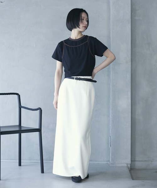 Firsthand(ファーストハンド)の「Firsthand/ファーストハンド オーガニックコットンリンガーデザインTシャツ / 2WAYレイヤードトップス(Tシャツ/カットソー・レディース・ホワイト/ブラウン/ブルー/ブラック・FREE)」の17枚目の写真
