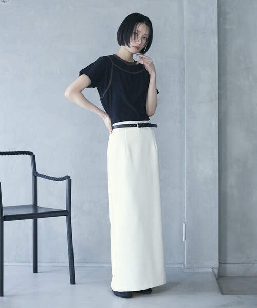 Firsthand(ファーストハンド)の「Firsthand/ファーストハンド オーガニックコットンリンガーデザインTシャツ / 2WAYレイヤードトップス(Tシャツ/カットソー・レディース・ホワイト/ブラウン/ブルー/ブラック・FREE)」の16枚目の写真