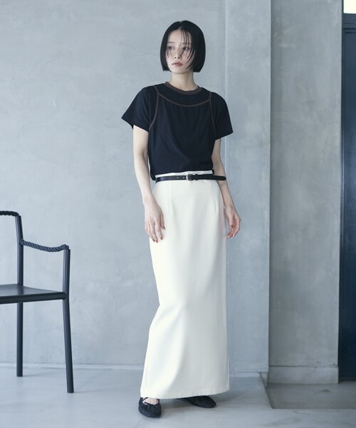 Firsthand(ファーストハンド)の「Firsthand/ファーストハンド オーガニックコットンリンガーデザインTシャツ / 2WAYレイヤードトップス(Tシャツ/カットソー・レディース・ホワイト/ブラウン/ブルー/ブラック・FREE)」の15枚目の写真