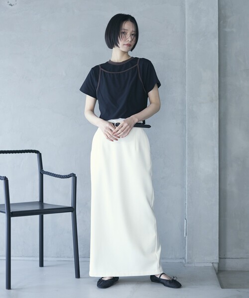 Firsthand(ファーストハンド)の「Firsthand/ファーストハンド オーガニックコットンリンガーデザインTシャツ / 2WAYレイヤードトップス(Tシャツ/カットソー・レディース・ホワイト/ブラウン/ブルー/ブラック・FREE)」の14枚目の写真