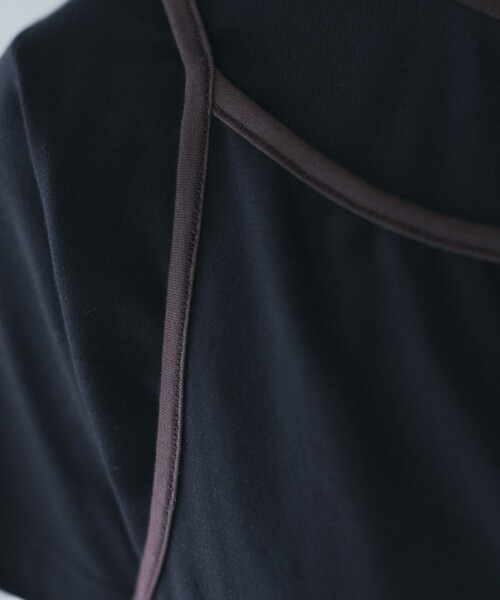 Firsthand(ファーストハンド)の「Firsthand/ファーストハンド オーガニックコットンリンガーデザインTシャツ / 2WAYレイヤードトップス(Tシャツ/カットソー・レディース・ホワイト/ブラウン/ブルー/ブラック・FREE)」の13枚目の写真