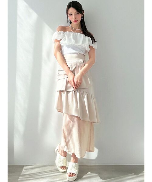 RESEXXY（リゼクシー）の「シアードッキングオフショルトップス（Tシャツ/カットソー・レディース・ホワイト/その他1/ブラック・FREE）」の11枚目の写真